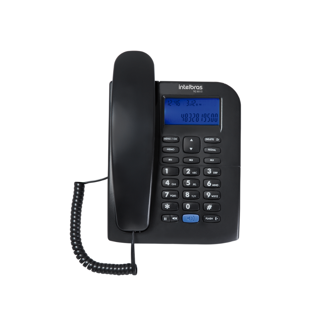 TELEFONE COM FIO TC 60 ID PRETO