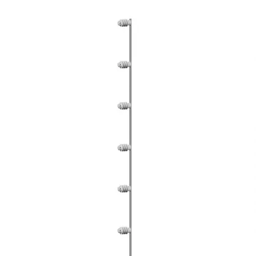 HASTE DE ALUMINIO COM 6 ISOLADORES