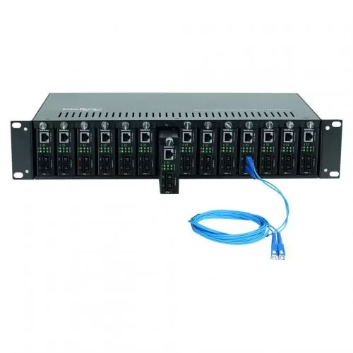 CHASSI RACK 19" 14 SLOTS P/ CONVERSORES DE MIDIA -