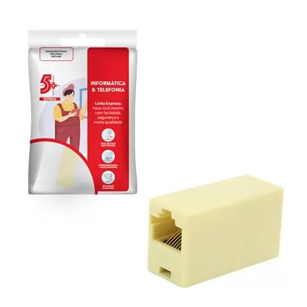 EMENDA RJ-45 FEMEA / RJ45 FEMEA - CAT5 8X8 - SIMPL