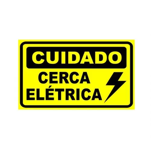 PLACA  PLÁSTICO  12,5 X 20 CUIDADO CERCA ELETRICA